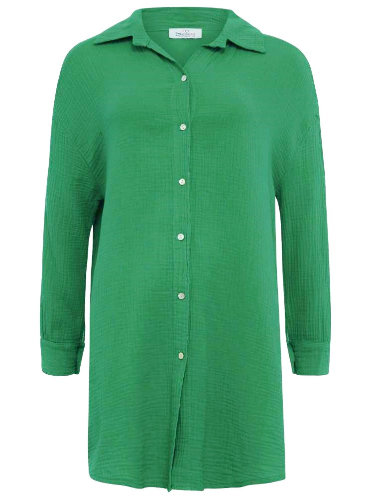 💕 Zwillingsherz Bluse "Rebecca" Longbluse Musselin Grün