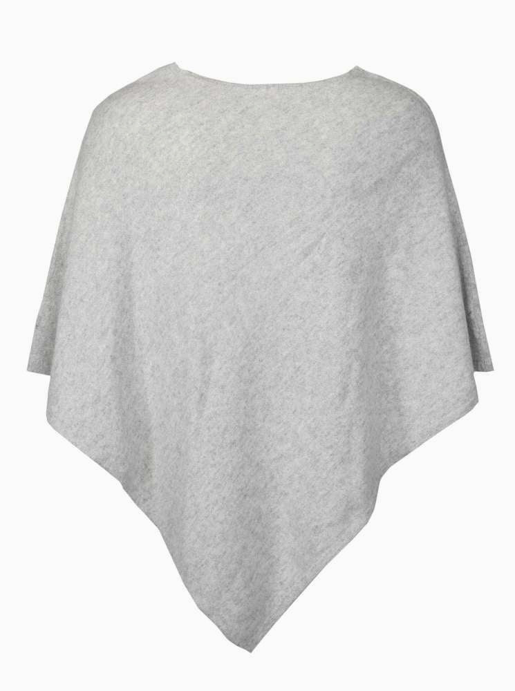 💕 Zwillingsherz Poncho Cape 100 % Kaschmir Cashmere Hellgrau