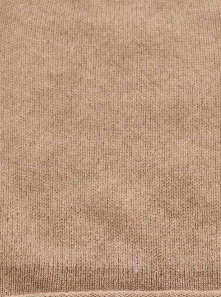 💕 Zwillingsherz Mütze Beanie 100 % Kaschmir Dunkelbeige
