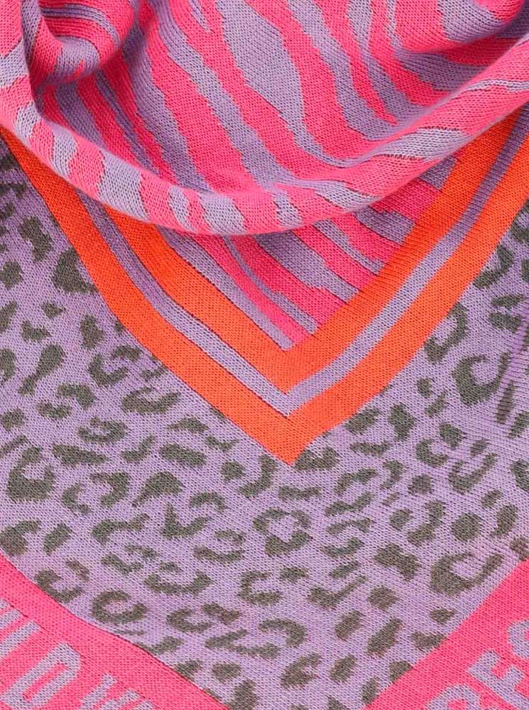 💕 Zwillingsherz Dreieckstuch "Wild Vibes" Baumwolle Flieder Pink Orange