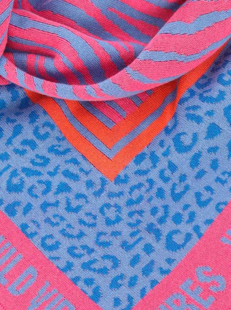 💕 Zwillingsherz Dreieckstuch "Wild Vibes" Baumwolle Blau Pink Orange