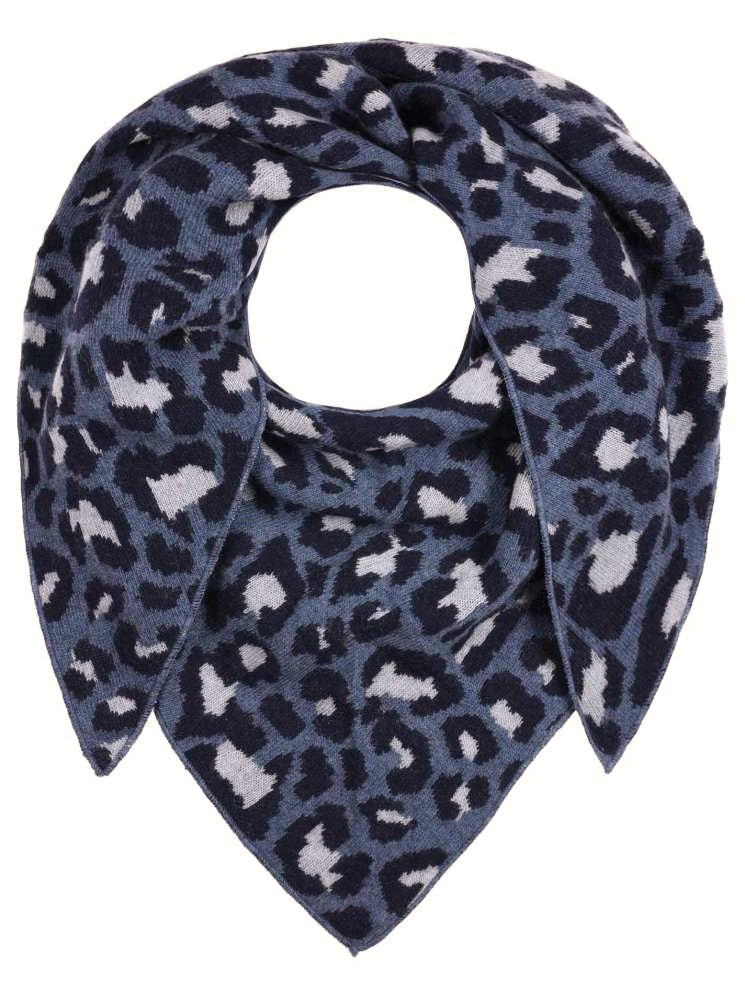 💕 Zwillingsherz Dreieckstuch "Lacey" Wolle Kaschmir Blau