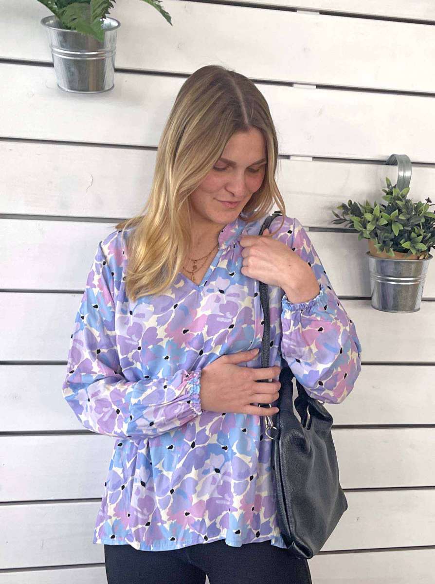 💕 Zwillingsherz Bluse One size "Seoul" Flieder
