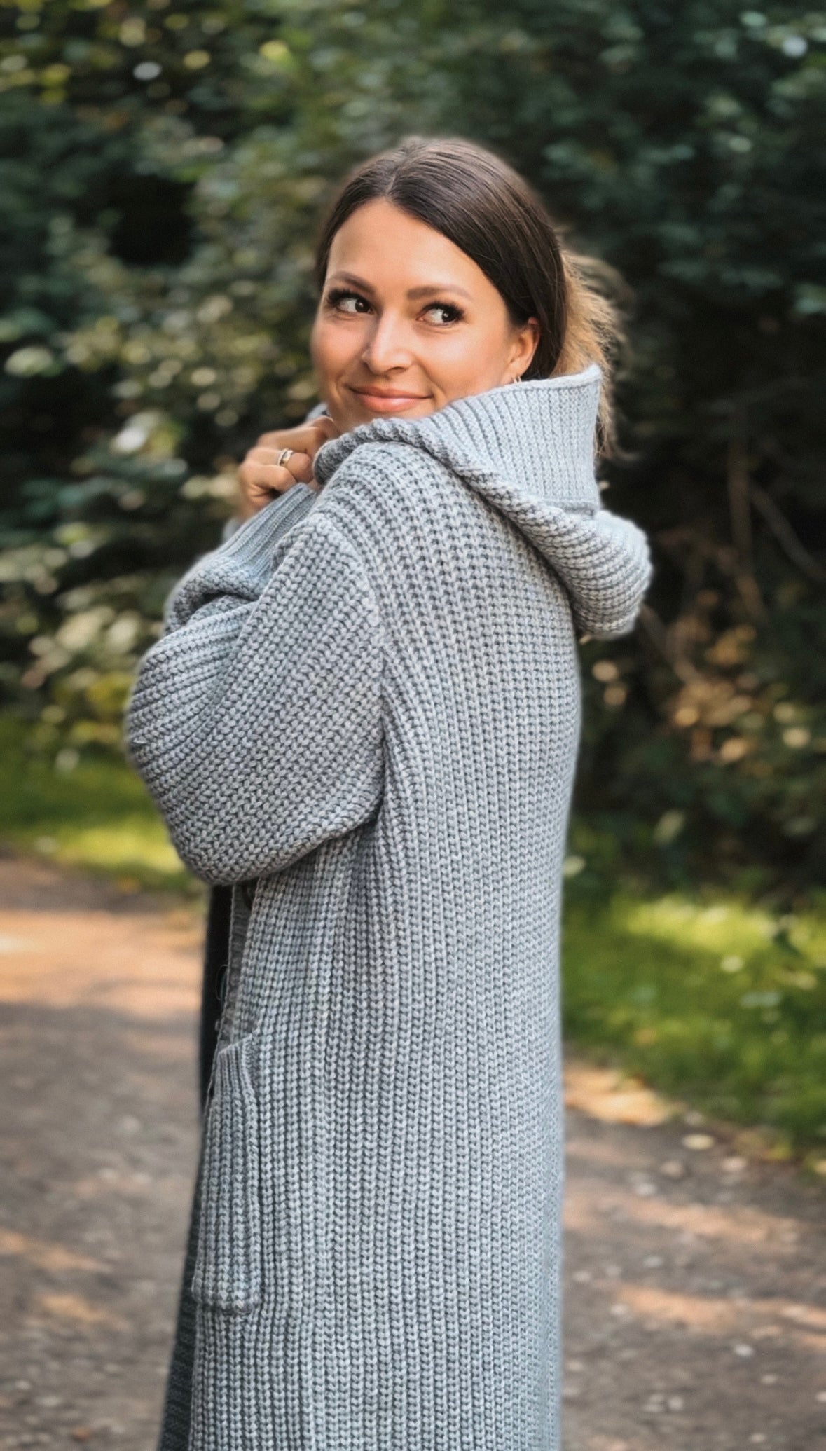 Strickjacke Grau Cardigan Strickjacke Lang Grobstrick Cardigan