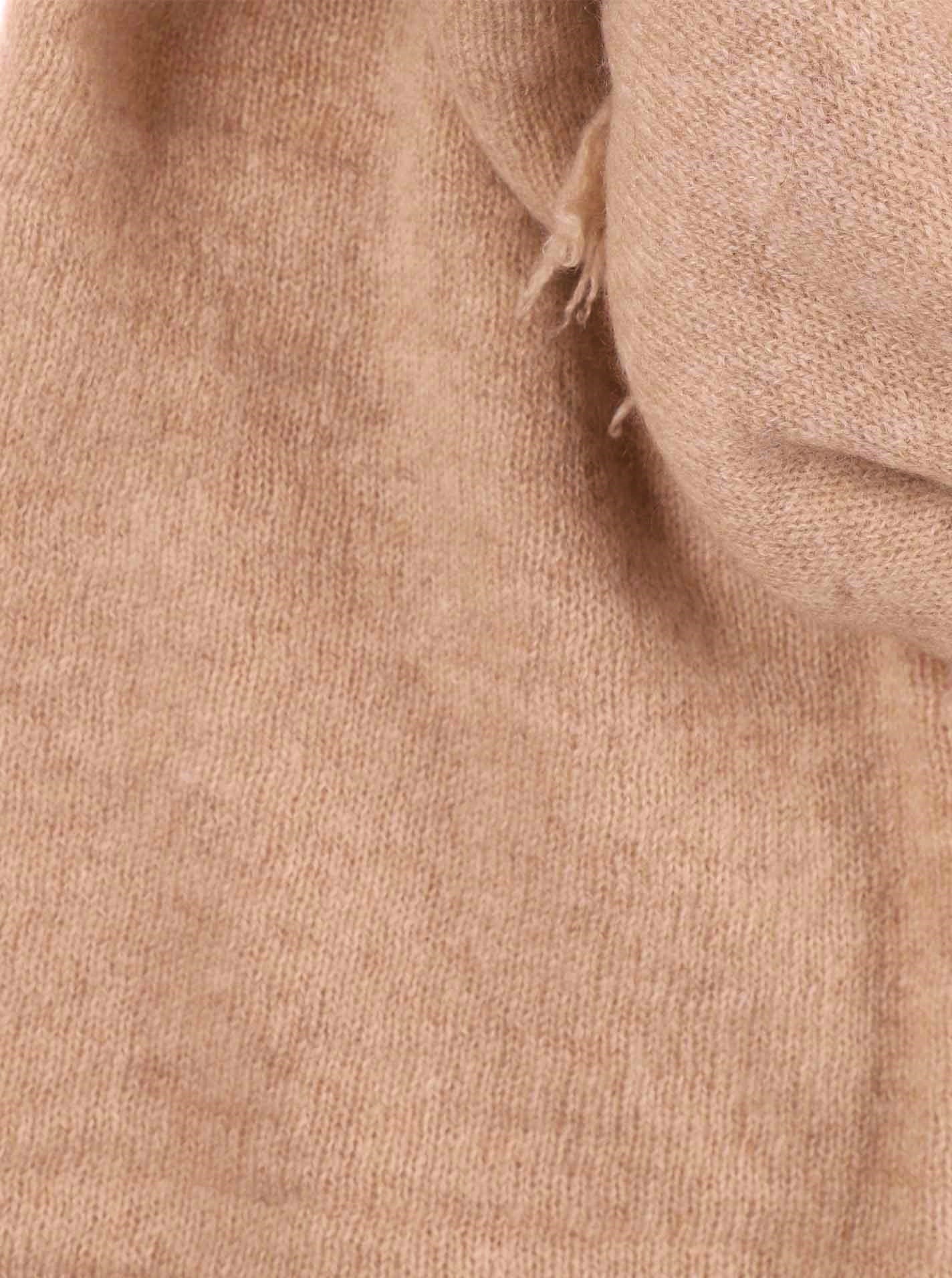 💕 Zwillingsherz XXL "Fransenschal" 100 % Cashmere Schal Stola Kaschmir Mittelbeige