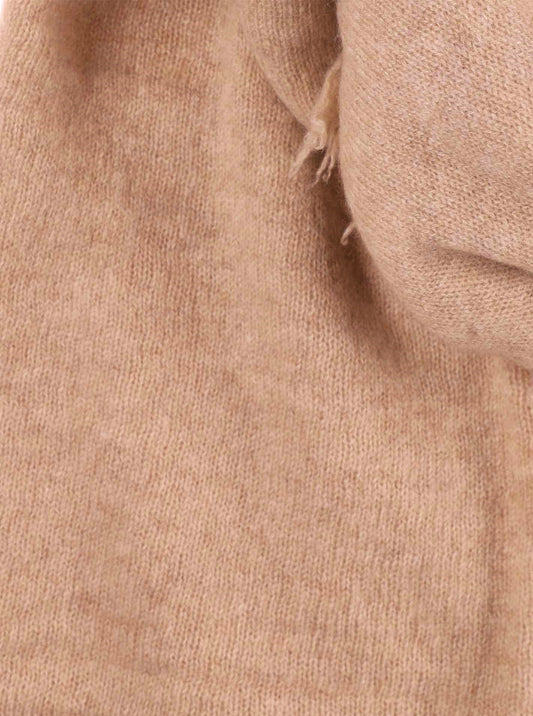 💕 Zwillingsherz XXL "Fransenschal" 100 % Cashmere Schal Stola Kaschmir Mittelbeige