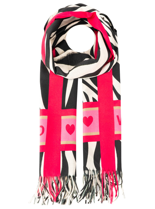 💕 Zwillingsherz Schal "Wild Zebra" Schwarz
