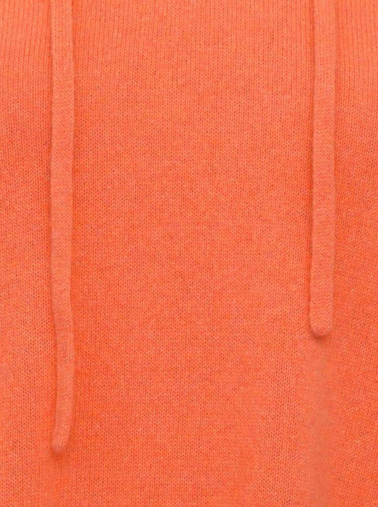 💕 Zwillingsherz Pullover Pulli Hoodie 100 % Kaschmir Kapuze Neonorange