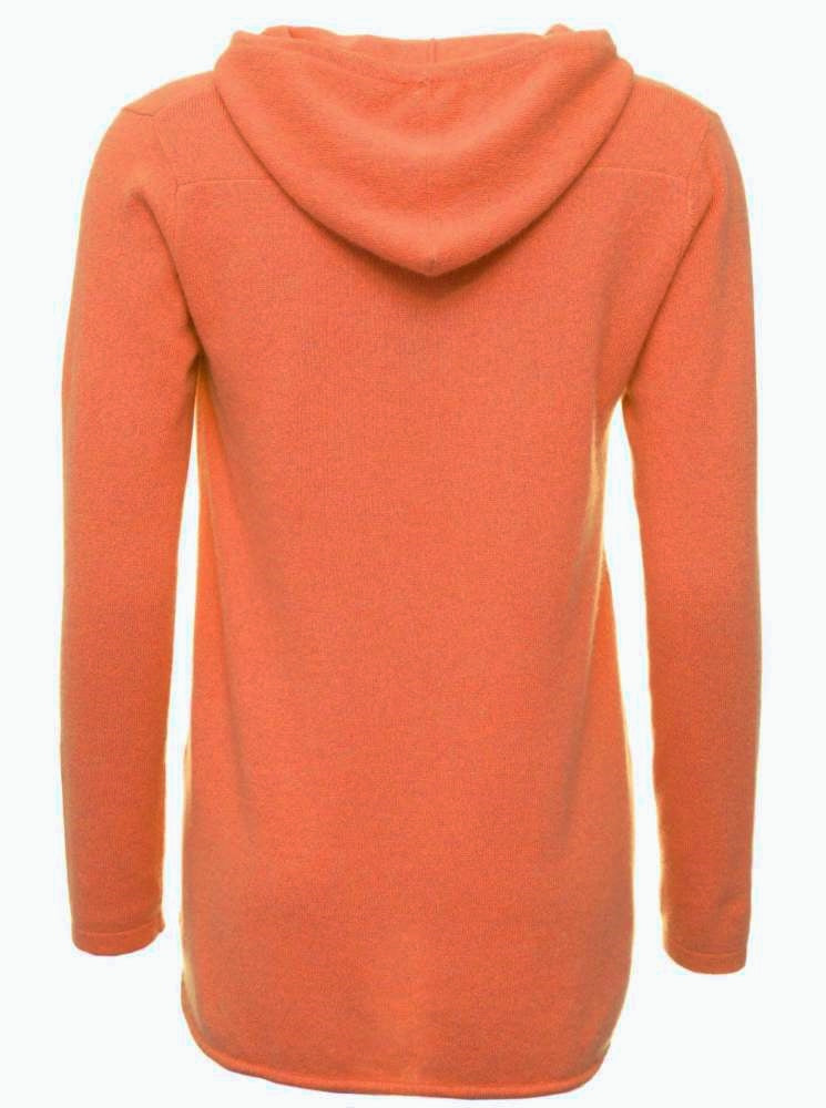 đź’• Zwillingsherz Pullover Pulli Hoodie 100 % Kaschmir Kapuze Neonorange