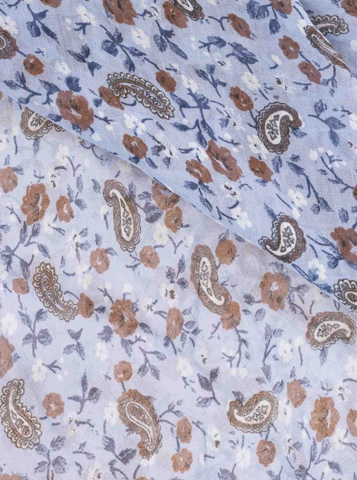 Schal Tuch "Paisley & Flowers" Baumwolle Seide Jeans