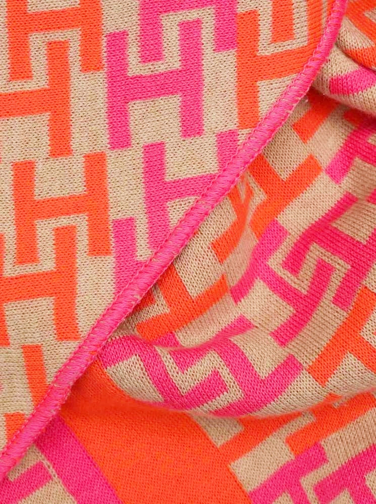 💕 Zwillingsherz Dreieckstuch "Lana" Baumwolle Beige Pink Orange