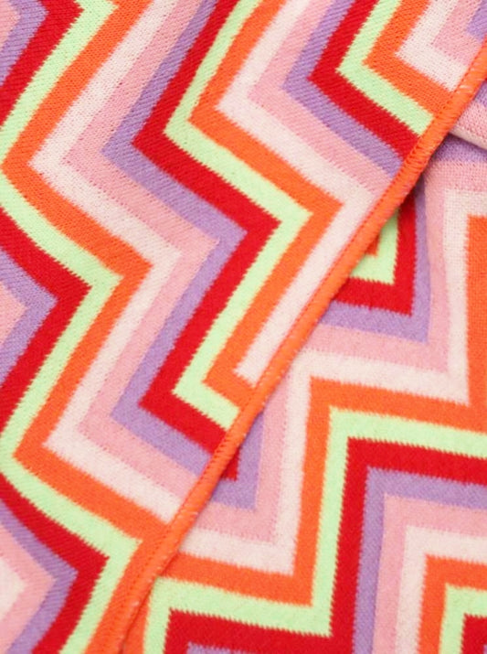 💕 Zwillingsherz Dreieckstuch "Nessi" Baumwolle Multi Flieder Grün Rot Orange