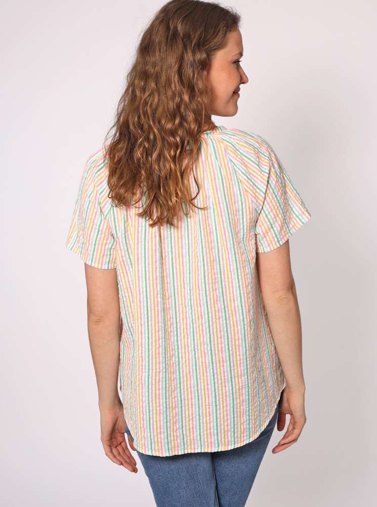 đź’• Zwillingsherz Bluse "Kira" Kurzarm Baumwolle Multi