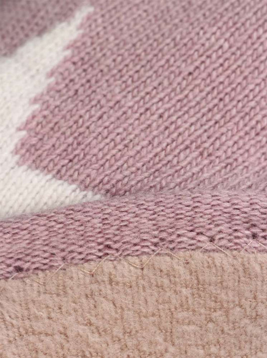 💕 Zwillingsherz Mütze "Sternlein" Beanie Kaschmir Wolle Viskose Fleece Altrosa