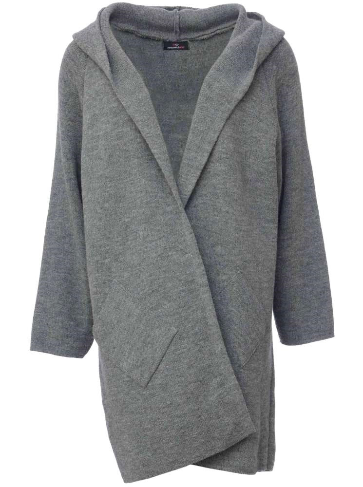 💕 Zwillingsherz Strickjacke "Annabell" Grau Strickmantel offen