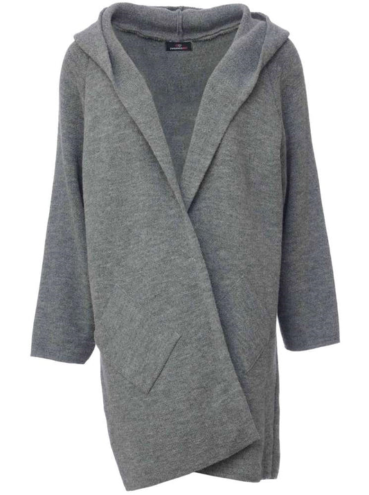 💕 Zwillingsherz Strickjacke "Annabell" Grau Strickmantel offen