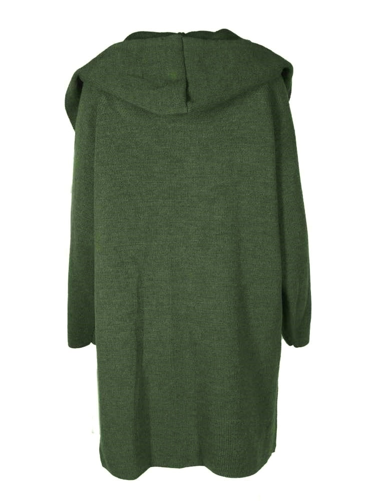 💕 Zwillingsherz Strickjacke "Annabell" Khaki Strickmantel offen