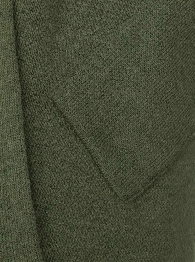 💕 Zwillingsherz Strickjacke "Annabell" Khaki Strickmantel offen