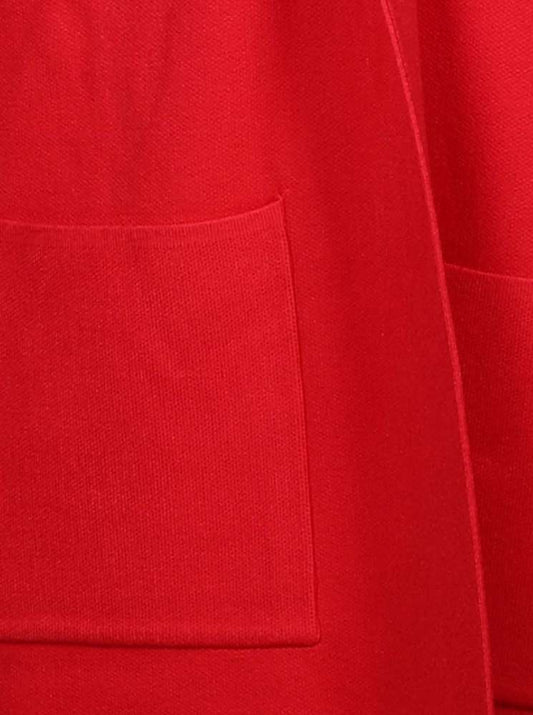💕 Zwillingsherz Strickjacke "Janina Basic" Strickmantel offen Rot