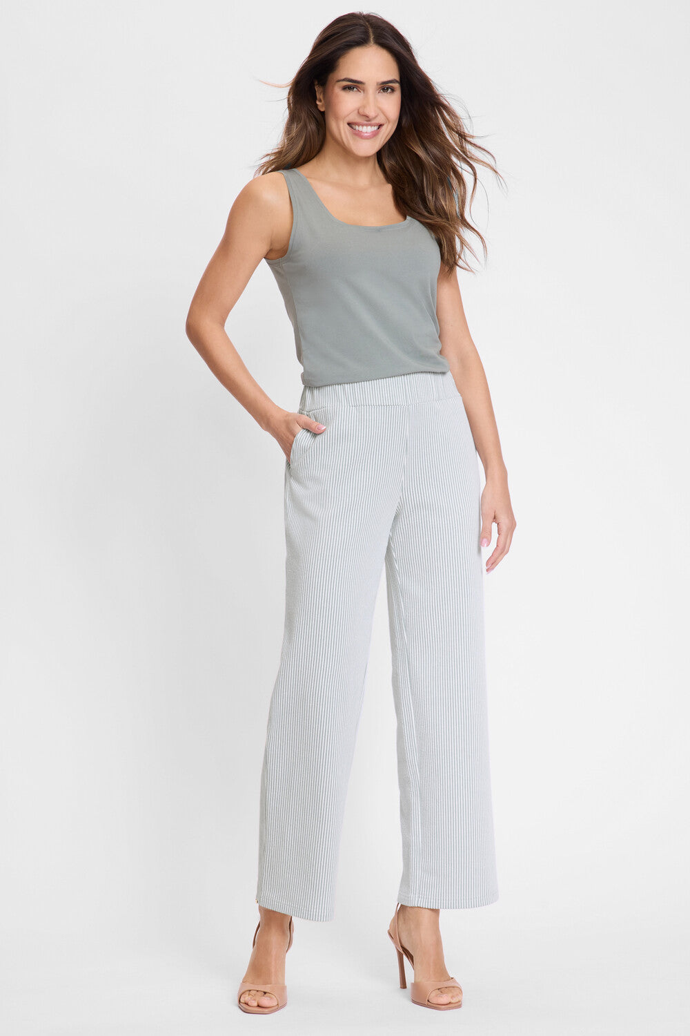 Olsen Hose Streifen 14002199 Jungle Khaki