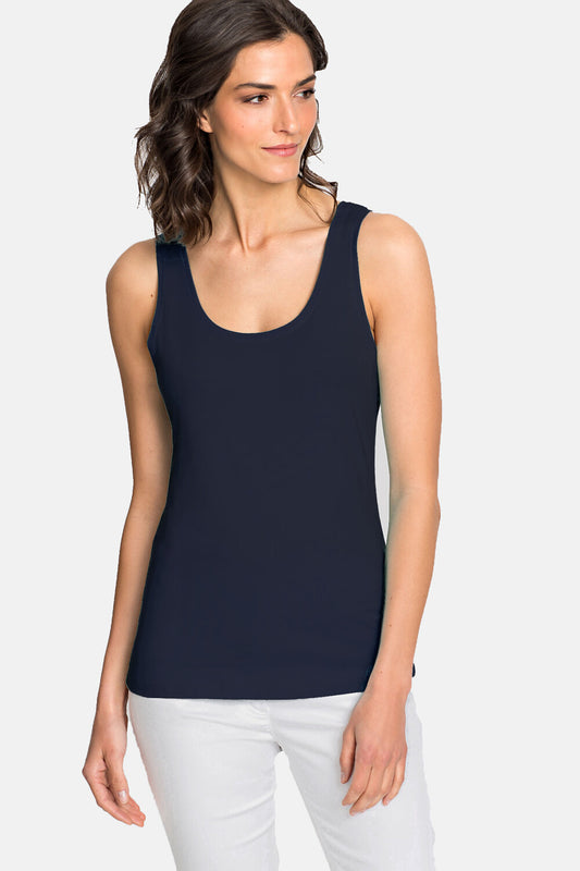 Olsen Top mit V-Ausschnitt und Rundhals Edda Ink Blue 11103604