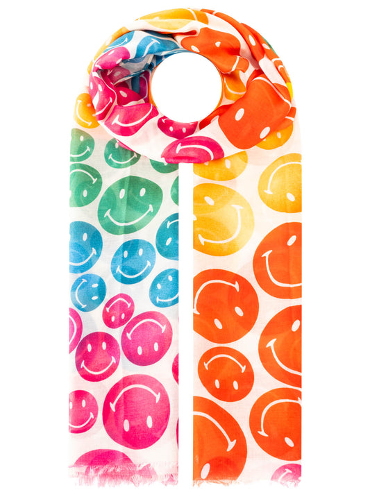 💕 Zwillingsherz Schal "Smilies" Viskose Mix Multi