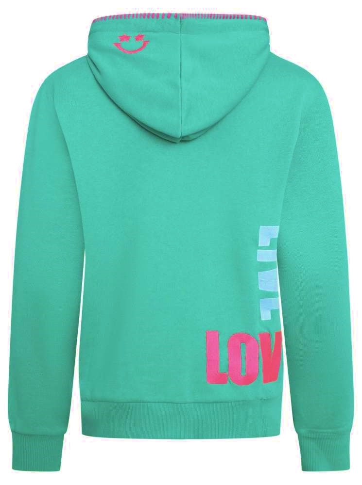 đź’• Zwillingsherz Sweatshirt Hoodie "Joana" Sweater Baumwolle GrĂĽn