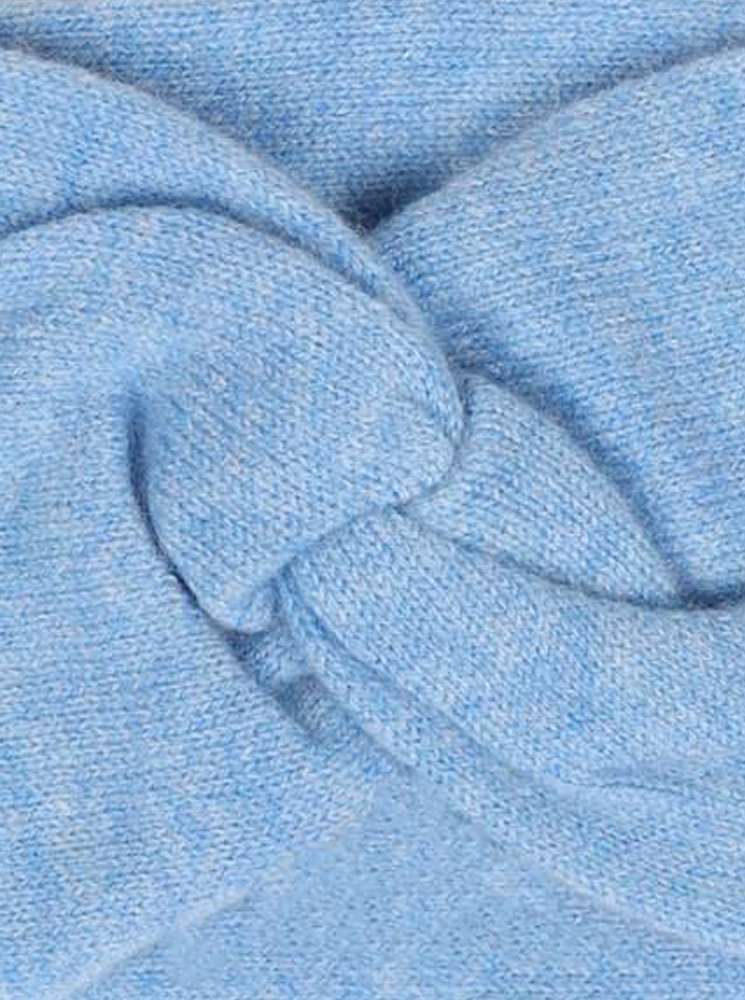 💕 Zwillingsherz Stirnband 100 % Cashmere "Knoten" Kaschmir Hellblau
