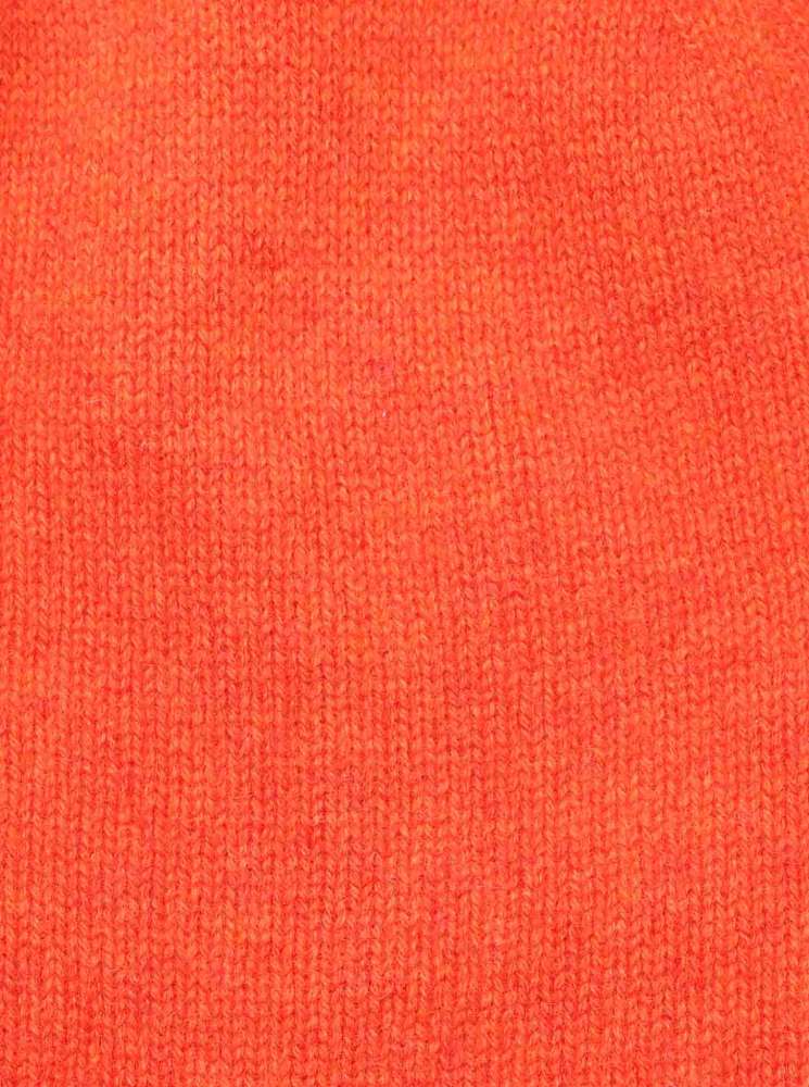 💕 Zwillingsherz Mütze Beanie 100 % Kaschmir Dunkelorange