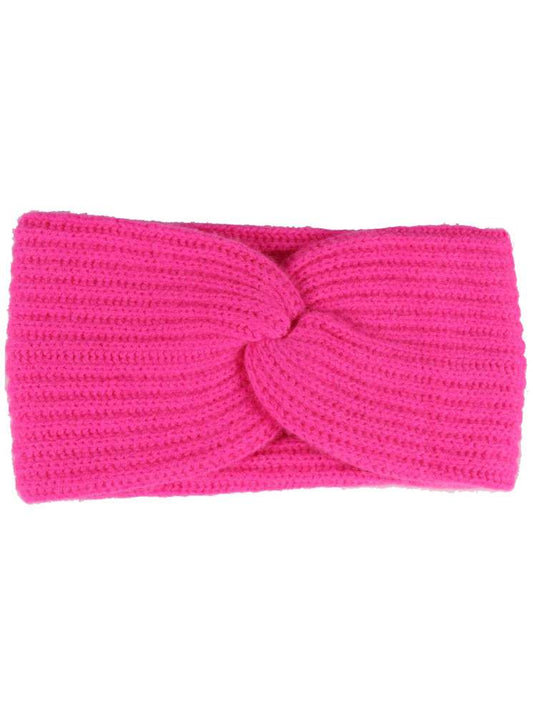 💕 Zwillingsherz Stirnband 100 % Cashmere "Rippen" Neonpink