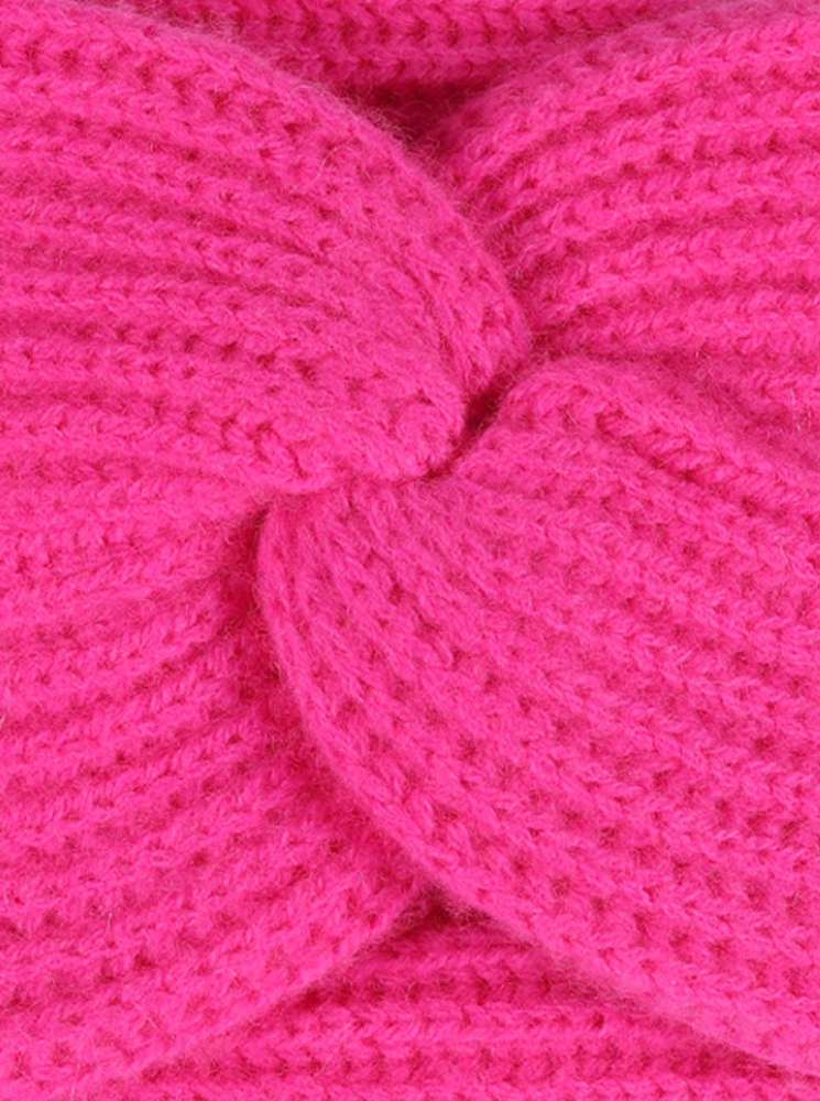 đź’• Zwillingsherz Stirnband 100 % Cashmere "Rippen" Kaschmir Neonpink