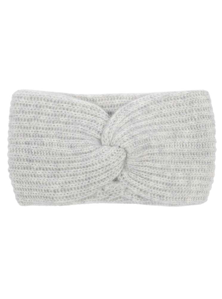 đź’• Zwillingsherz Stirnband 100 % Cashmere "Rippen" Hellgrau