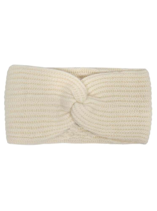 💕 Zwillingsherz Stirnband 100 % Cashmere "Rippen" Weiß