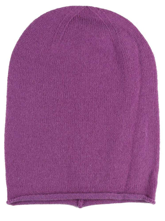 💕 Zwillingsherz Mütze Beanie 100 % Kaschmir Lila