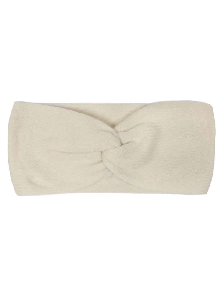 💕 Zwillingsherz Stirnband 100 % Cashmere "Knoten" Kaschmir Weiß