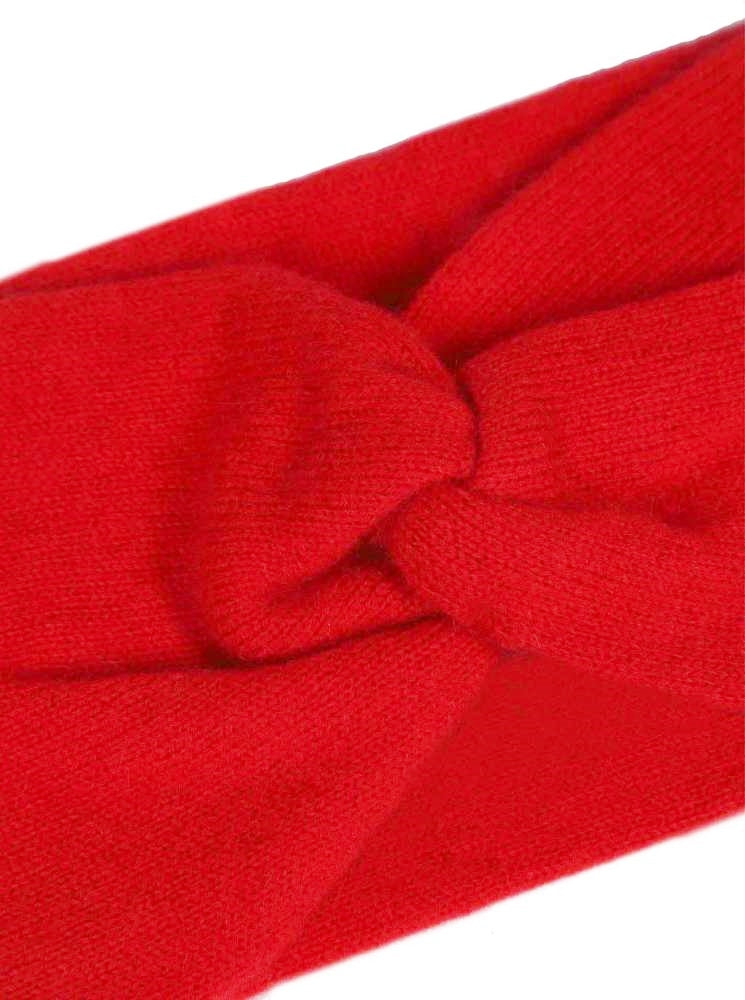 💕 Zwillingsherz Stirnband 100 % Cashmere "Knoten" Kaschmir Rot