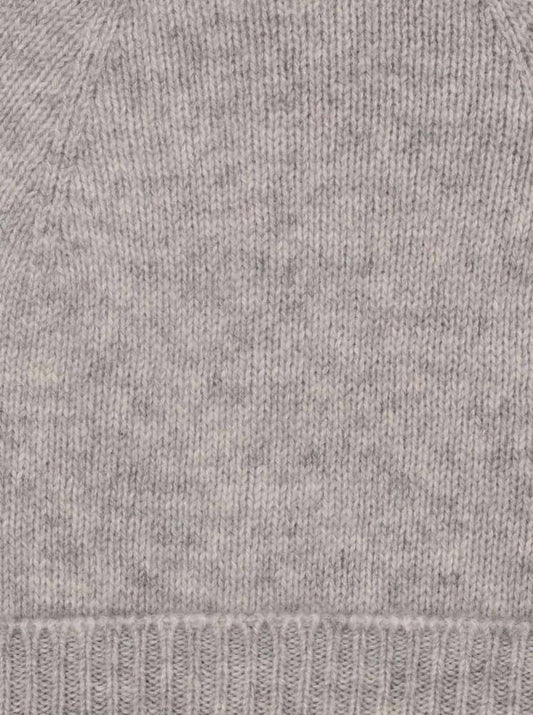 💕 Zwillingsherz Mütze "Ribbon Edge Beanie" 100 % Kaschmir Hellgrau