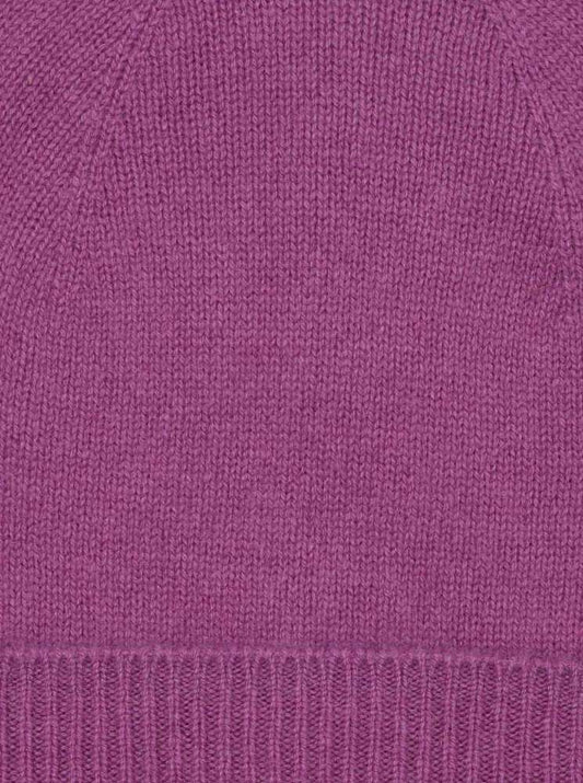 💕 Zwillingsherz Mütze "Ribbon Edge Beanie" 100 % Kaschmir Lila