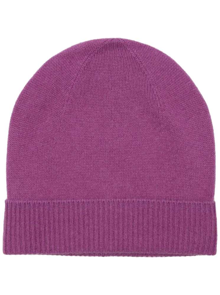💕 Zwillingsherz Mütze "Ribbon Edge Beanie" 100 % Kaschmir Lila