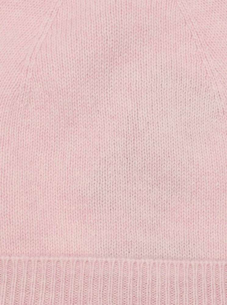 💕 Zwillingsherz Mütze "Ribbon Edge Beanie" 100 % Kaschmir Rose