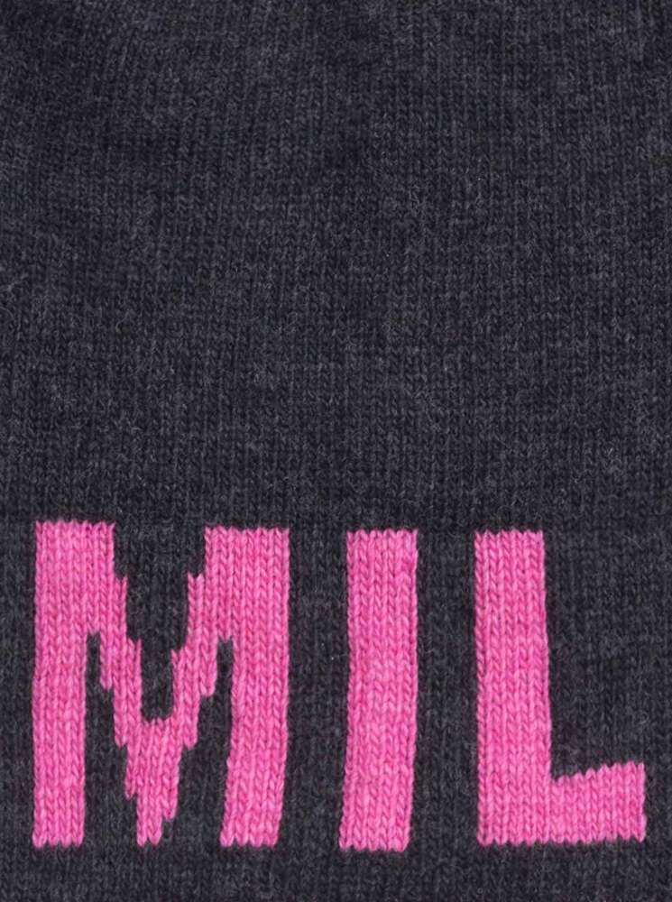 💕Zwillingsherz Mütze "Jolien" Beanie Kaschmir Wolle Viskose Anthrazit Pink