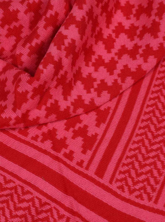 💕 Zwillingsherz Dreieckstuch "Classic Cozy" Pali-Muster Baumwolle Pink