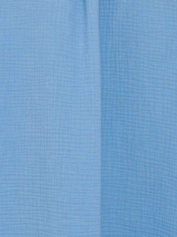 💕 Zwillingsherz Bluse "Rebecca" Longbluse Musselin 100 % Baumwolle Hellblau