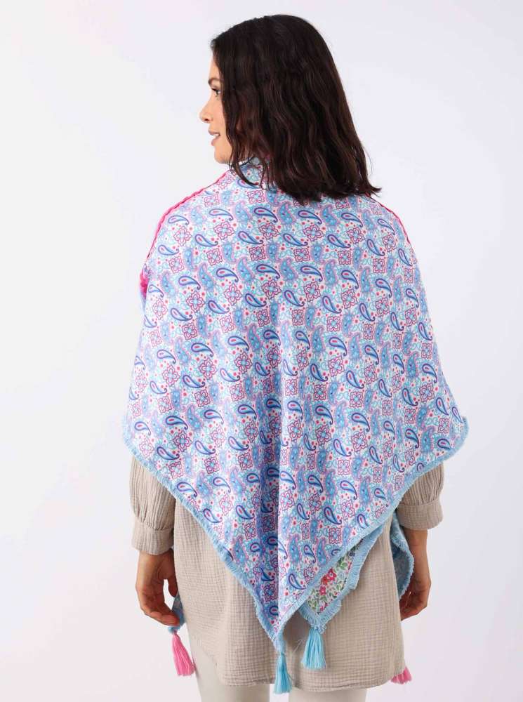💕 Zwillingsherz Dreieckstuch "Palila" Hellblau Viereck Bambus nachhaltig organic