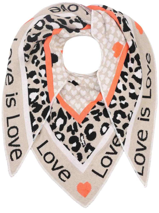 💕 Zwillingsherz Dreieckstuch "Love is love" Baumwolle Hellbeige Orange