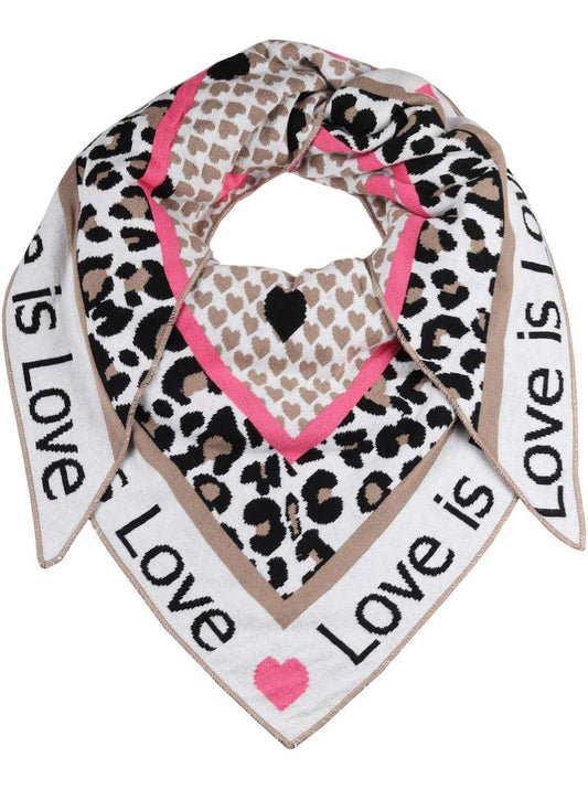 💕 Zwillingsherz Dreieckstuch "Love is love" Baumwolle Beige Pink