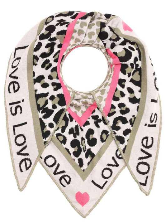 💕 Zwillingsherz Dreieckstuch "Love is love" Baumwolle Khaki