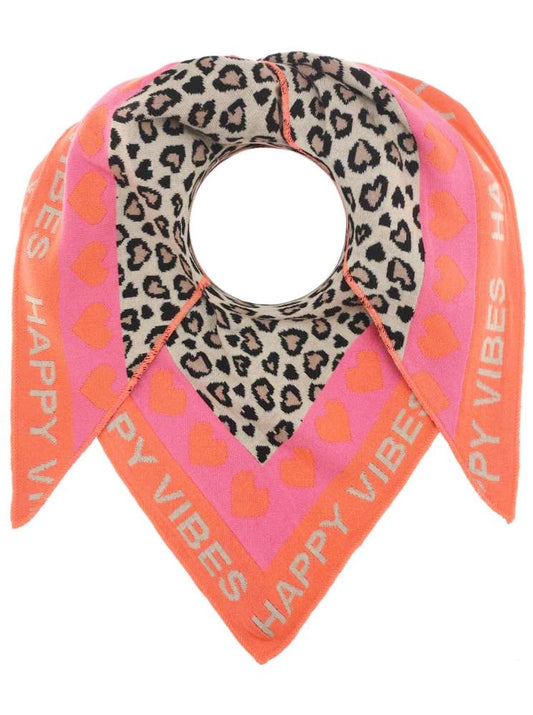 💕 Zwillingsherz Dreieckstuch "Micha" Baumwolle Orange PInk