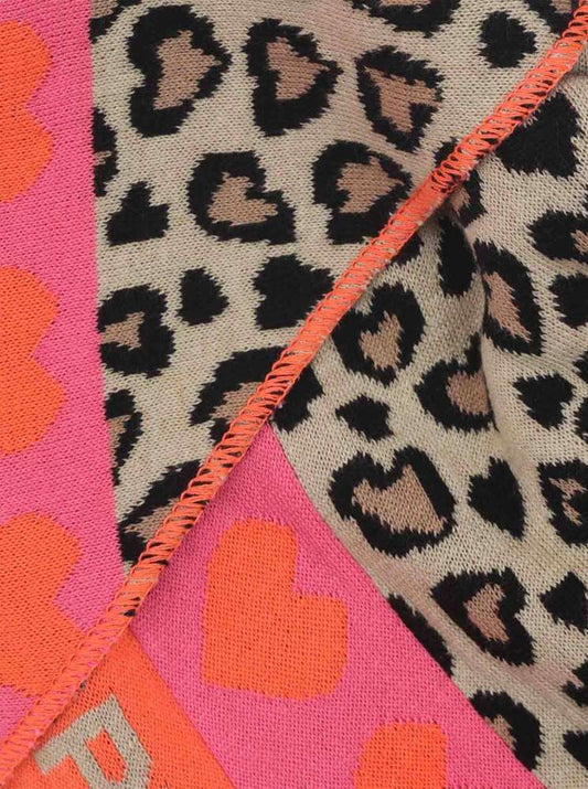 💕 Zwillingsherz Dreieckstuch "Micha" Baumwolle Orange PInk