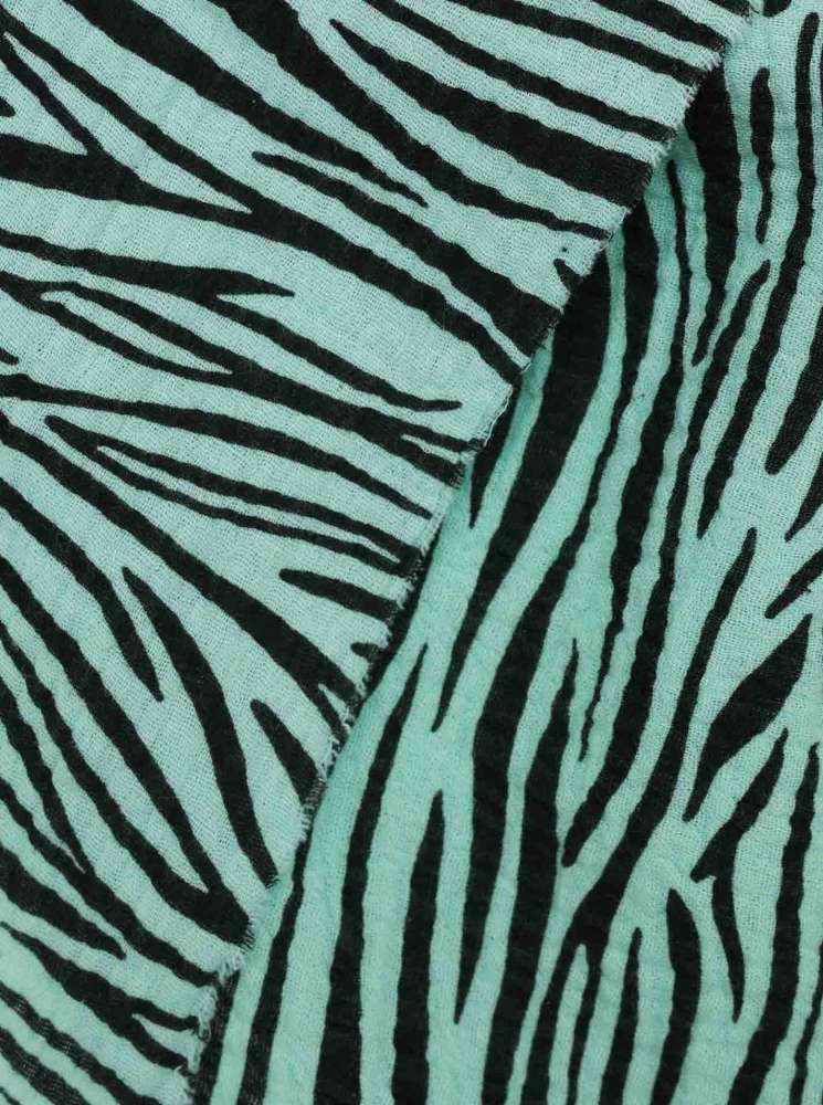 💕 Zwillingsherz Dreieckstuch Musselin Zebra "Orlanda" Türkis